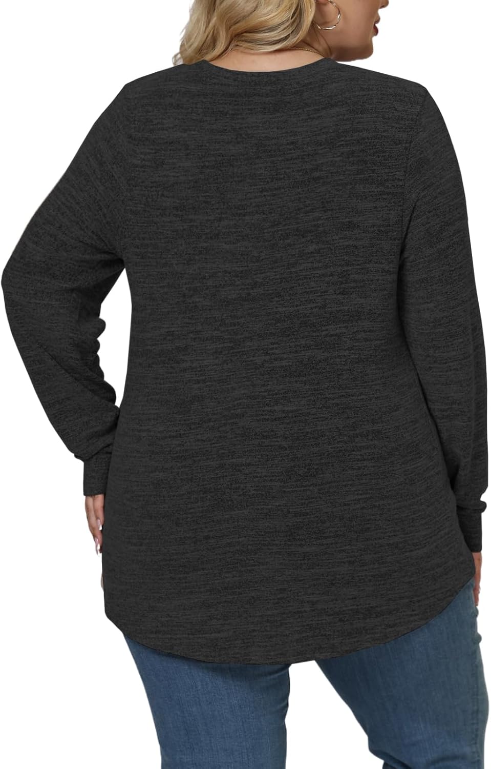 VISLILY Womens-Plus-Size-Tops Dressy Long Sleeve Shirts Casual Crewneck Tunics Tees Trendy Pleated Comfy Blouses XL-5XL - Image 4