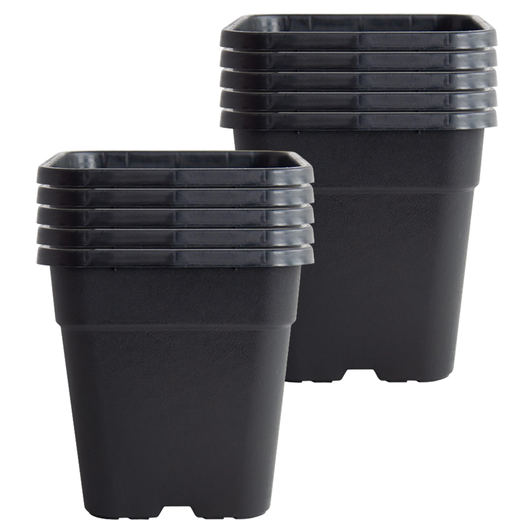 Pots de pépinière de 5 gallons, Pots carrés pour Plantes avec Trous Drainage, 10 pièces