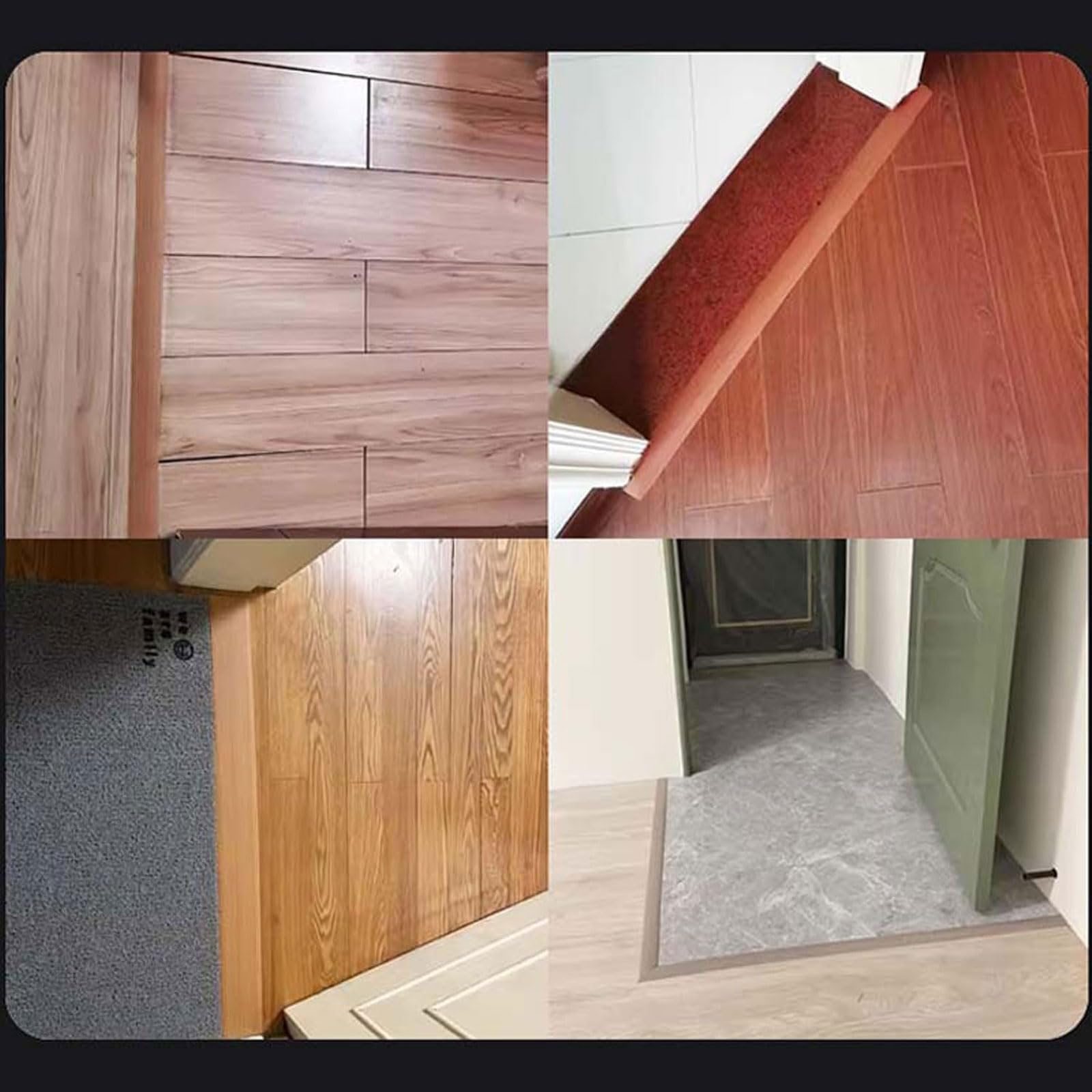 Poza Przejściem Podłogi Samoprzylepne Podłogi Pasy Podłogi Przejściowe Samoprzylepne Laminowane, Pcv Laminowane Płaska Rozdzielacz Drzwi Transi(Size:7.6cm x 500cm,Kolor:Kawa)