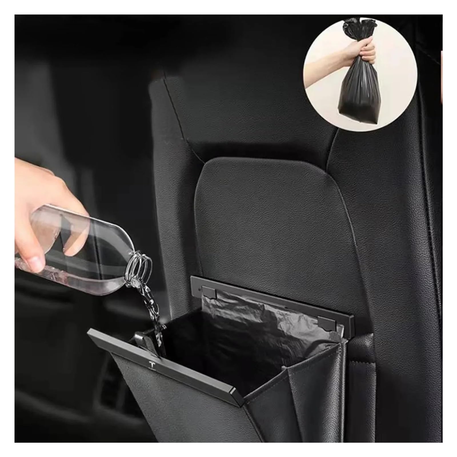 Auto Mülleimer Auto-Müllbeutel, Wasserdichter Auto-Rücksitz-hängender Mülleimer, Aufbewahrungseimer Für Sitzrücken-Organizer Mini Autos Mülleimers(Brown)