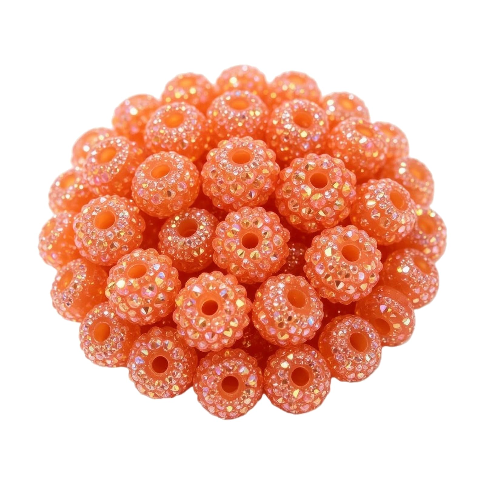 100 Piezas Abalorios con Acabado con Relieve talles Iridiscens Facetadas Abalorios Esféricas Acrílico Brillans para Diseños Colgans, 16MM