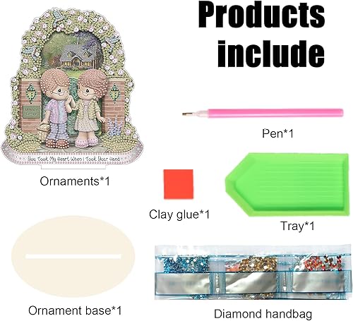 Miniatura 3 de Kit de decoración de mesa de arte de diamantes 5D para el día de San Valentín, pintura de diamantes de imitación, adornos de escritorio, diamantes