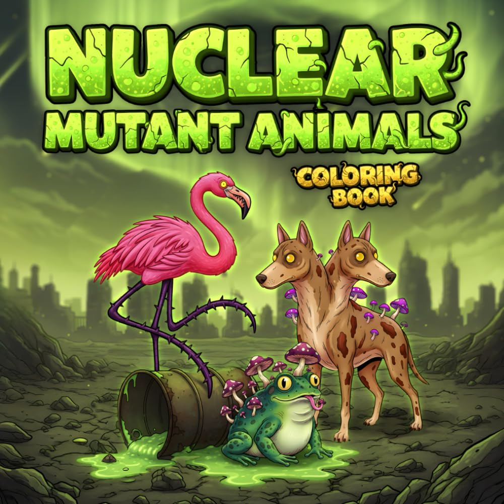 Nuclear Mutant Animals Coloring Book: Creepy Post-Apocalypse Wasteland Creatures, Horror Curiosities, Bizarre Dystopian Sci-Fi Mutations and Strange Radioactive Beasts for Teens and Adults
