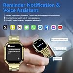Smart Watch,Smart Watch for Men with Answer/Make Calls, Fitness Tracker Watch with Waterproof 200+Sports Modes Health Monitor Sleep Monitor for iOS Android, Golden