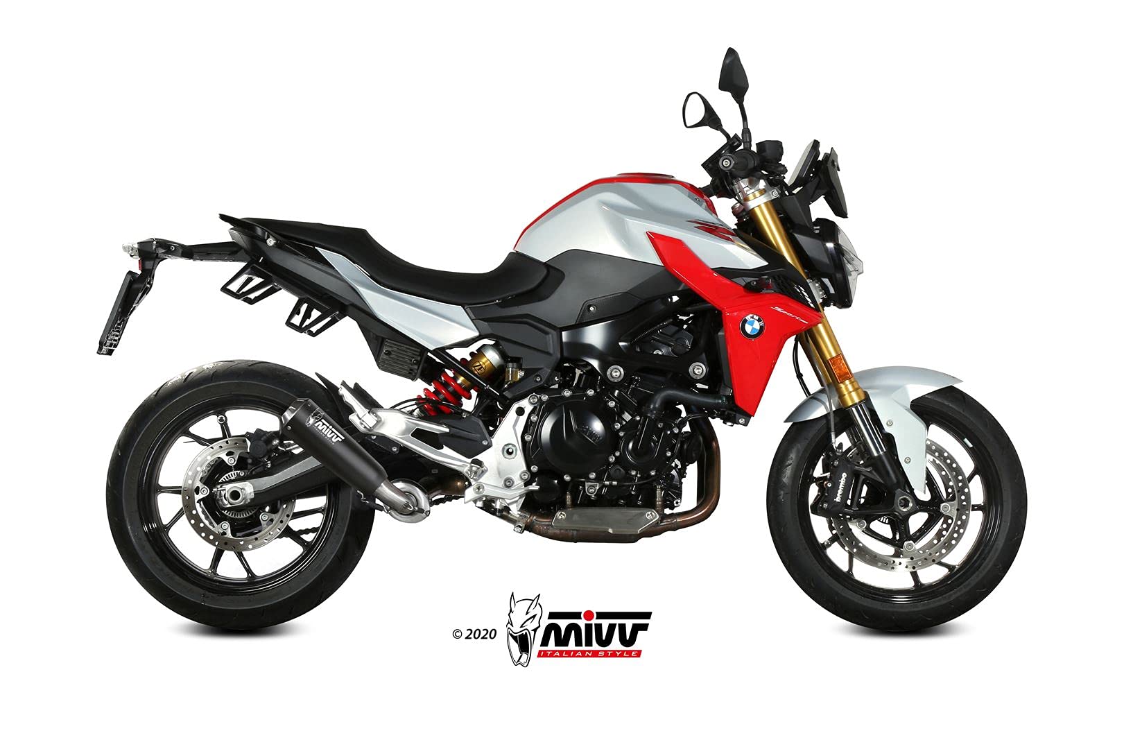 Auspuff Slip-on Mivv kompatibel mit BMW F 900 R 2020 > X-M1 Schwarz Euro-5