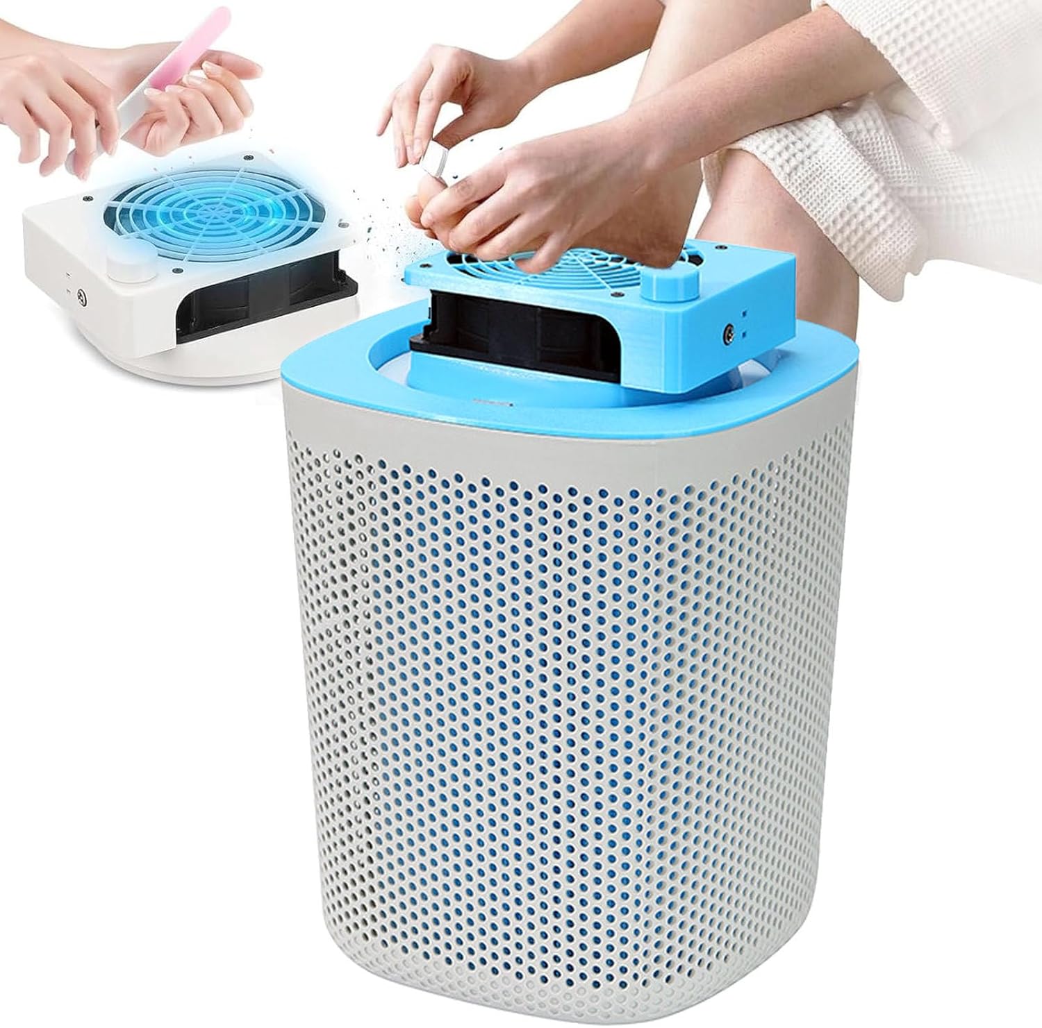 Dust Collector Nail Tech - 2-Mode Design, 3600RPM Powerful Suction, Washable Dual Filtration, 3-Speed Control, Manicure Pedicure Tool for Salon & DIY Use