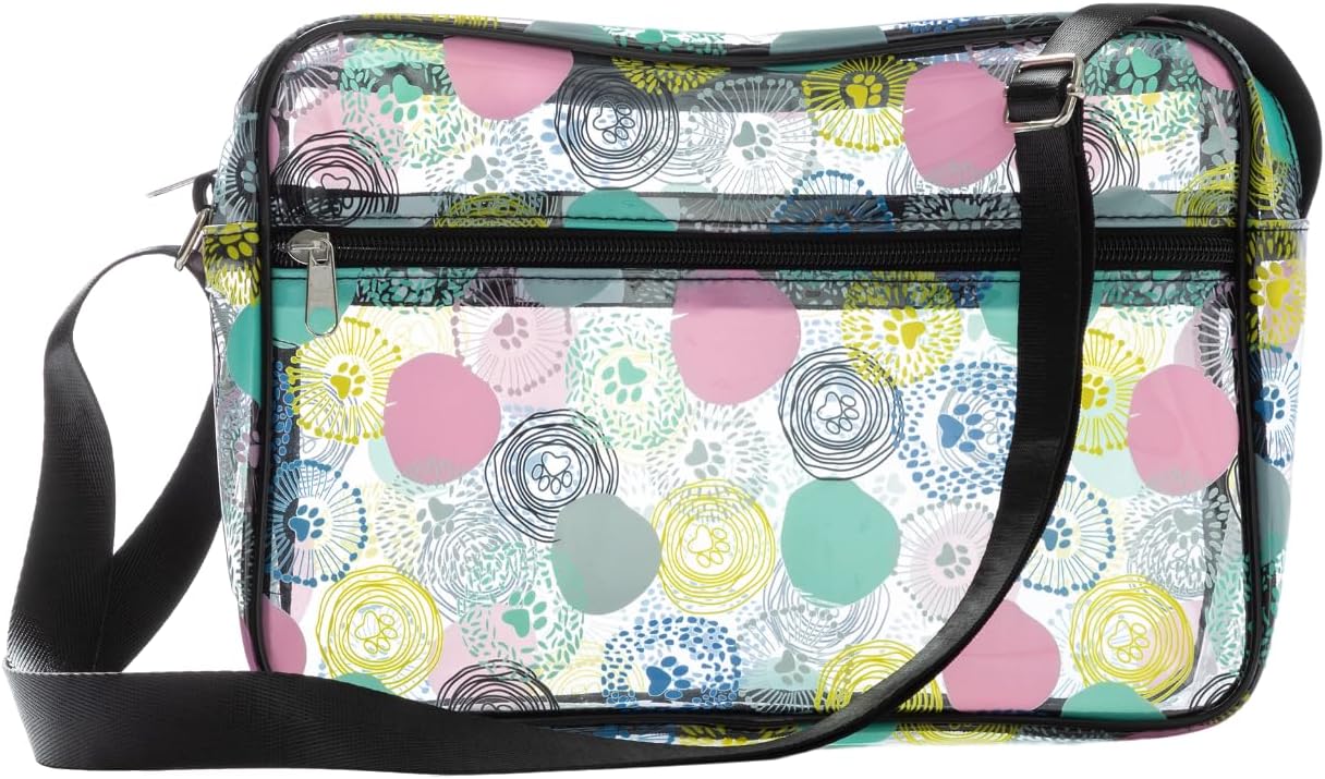 Clear & Decorative Paws Stadium Bag Small Crossbody Purse Mini Transparent Handbag for Sports Concert Fans