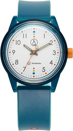 Citizen Q&Q R02A-002VK Analog Wristwatch, Smile Solar, Matching Style, Waterproof, Urethane Strap, Egyptian Blue