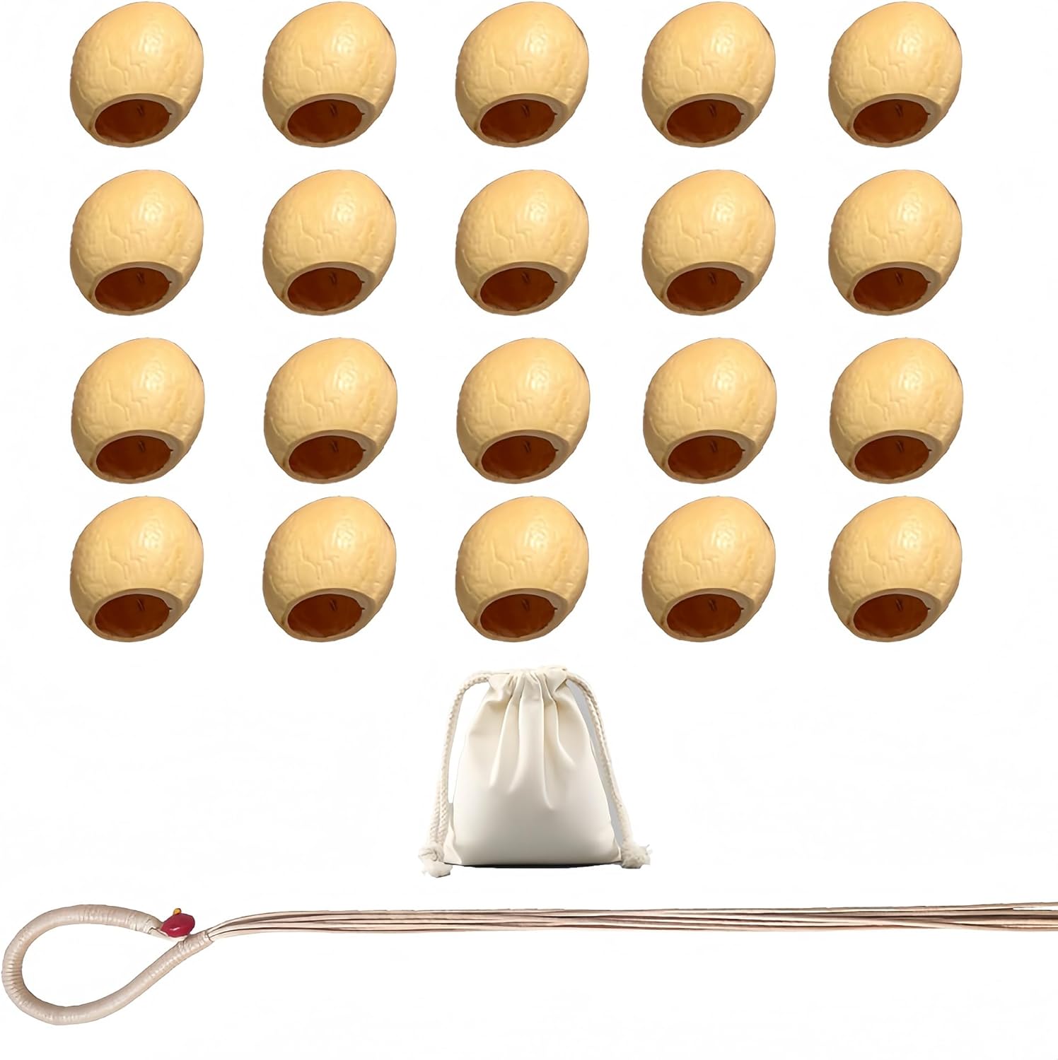 Fay Bless Natural Seed Pod Bell Material Set, DIY Shaker Craft Kit, Handmade Supplies for Art Projects, Musical Accessories & Decorations (Tano 20PCS)