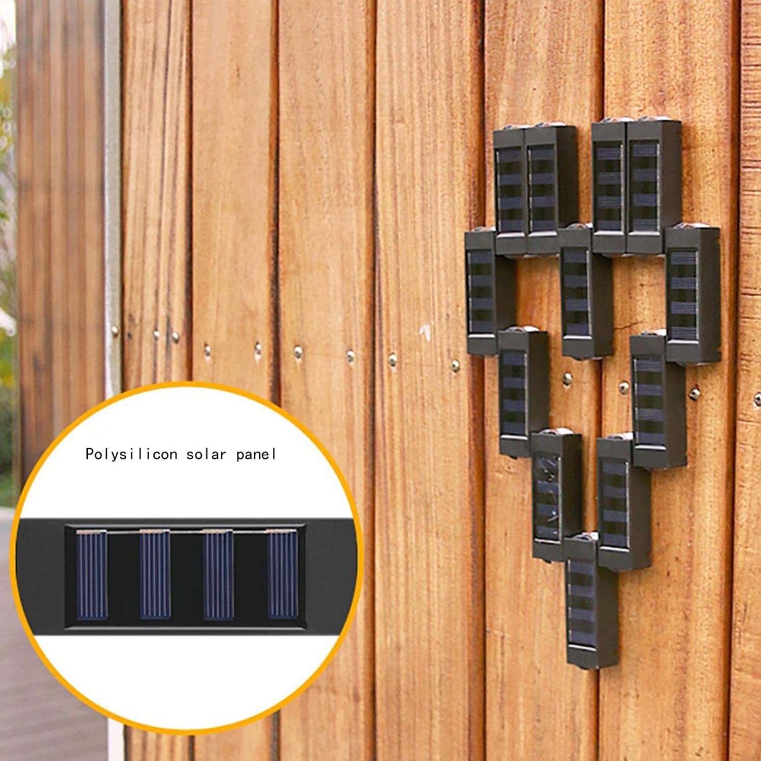 Lámparas de pared para exteriores retro Paquete de 1/4 luces solares for vallas al aire libre IP65 impermeable LED luces de pared solares aplique de pared exterior porche lámpara de pared for patio tr