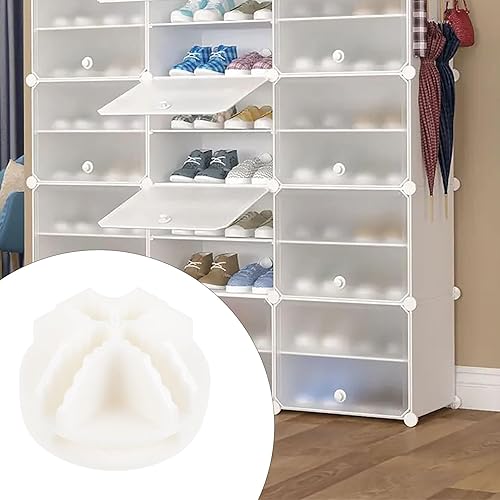 Miniatura 9 de VICASKY Estante de armario de cocina, estante de almacenamiento para niños, estante de cubo blanco, organizador de cubos de rejilla, conector de