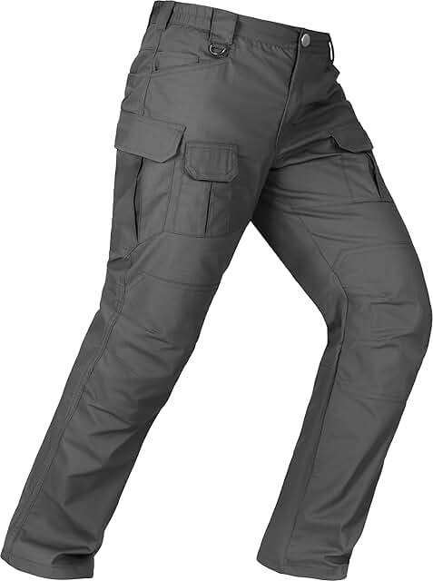 Men's Tactical Pants Water Resistant Stretch Cargo Ripstop Pants Lightweight Breathable Outdoor Work Hiking Pants