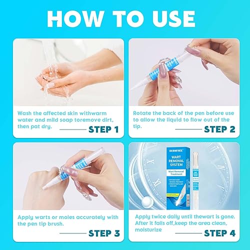 Miniatura 5 de Gaayou Lápiz Eliminador de Verrugas Ácido Salicílico Líquido Eliminador de Verrugas Profesional de Acción Rápida Seguro para Cara y Cuerpo, Piel