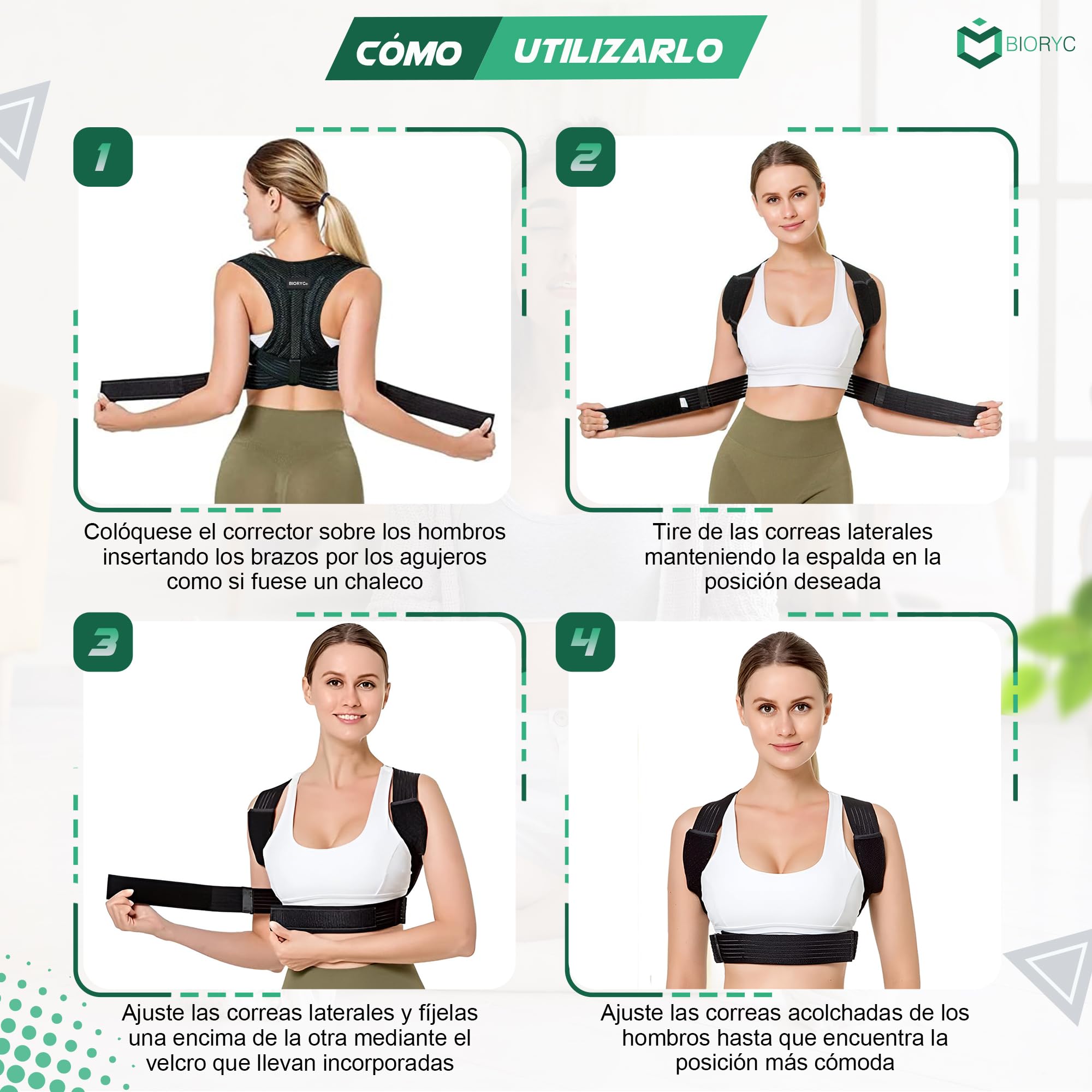 Corrector de Postura Espalda y Hombros para Hombre y Mujer con Bolsa de Transporte. Espaldera Ajustable y Transpirable. Soporte Lumbar para Alivio del Dolor y Mejora de Higiene Postural. (M)