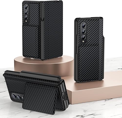 ioiFour Funda tipo cartera para Samsung Galaxy Z Fold 4 con soporte para bolígrafo S y soporte, de piel sintética totalmente envuelta, noble y