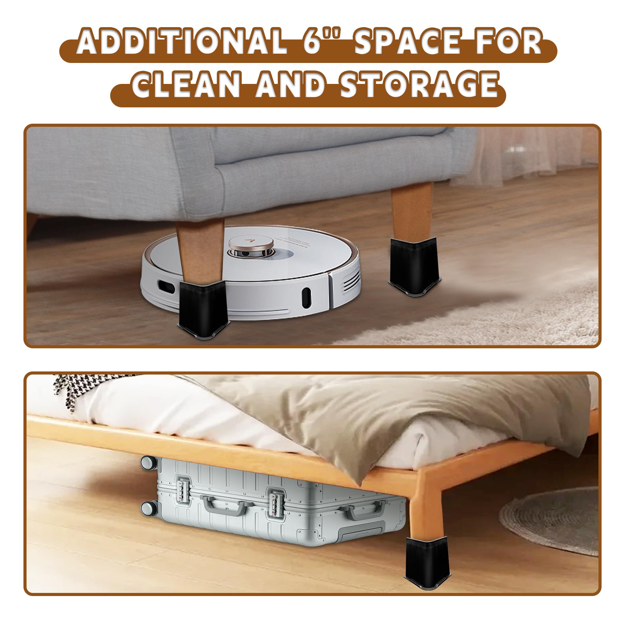 Elevadores De Cama Resistentes En Forma De L De 1 A 6 Pulgadas Para Muebles, Escritorio, Sofá, Bloques De Extensores De Patas De Mesa, Elevadores De Silla Para Patas De Cama