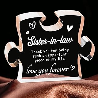 Sister in Law Gifts, Best Gifts for Sister in Law - 4.9 x 3.7 inch Engraved Acrylic Block, Christmas Mothers Day Wedding Gifts for Sister in Law, Sister in Law Birthday Gifts Ideas