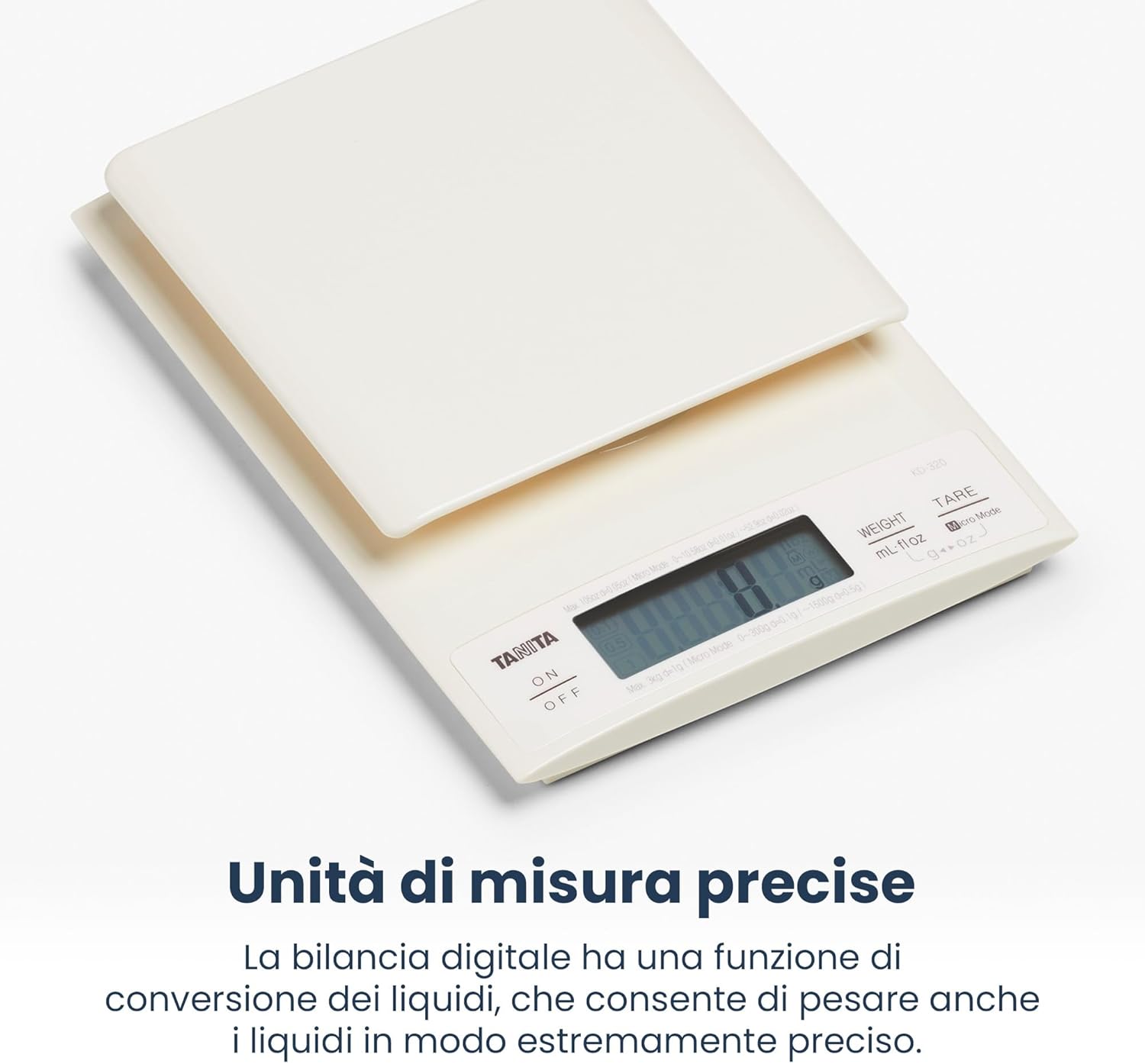 Tanita KD-320 Digital Kitchen Scale 3kg-Cream