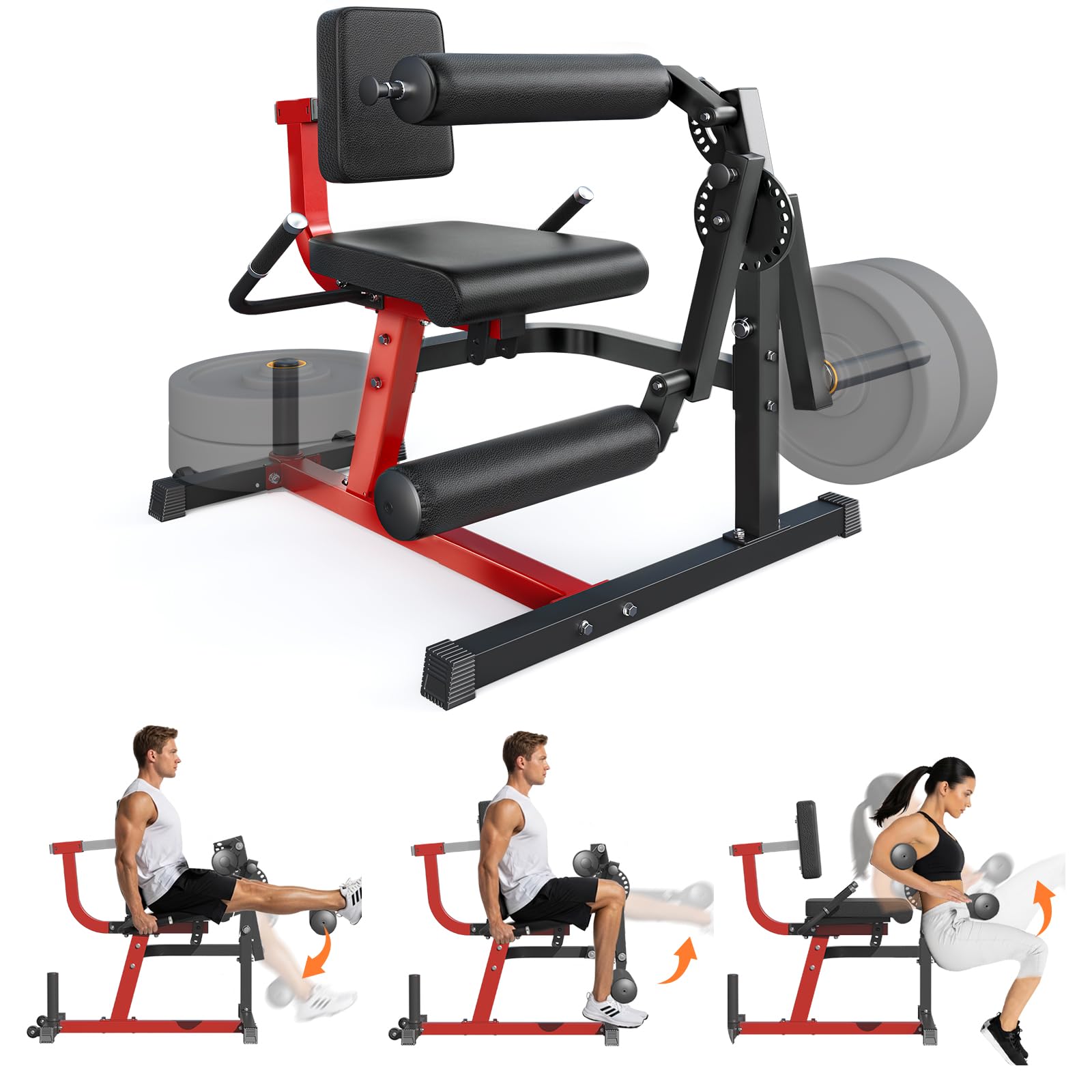 YODOLLA Beinstrecker und Curl-Gerät, Beinbeuger mit Beincurler, Robustes verstellbares Beinrotationsgerät, lastbares Home-Gym-Equipment für Oberschenkel