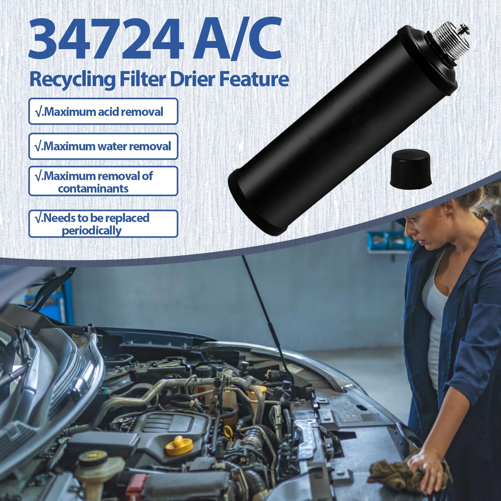 34724 Robinair Filter 34724 A/C Recycling Filter Spin-On Drier ...