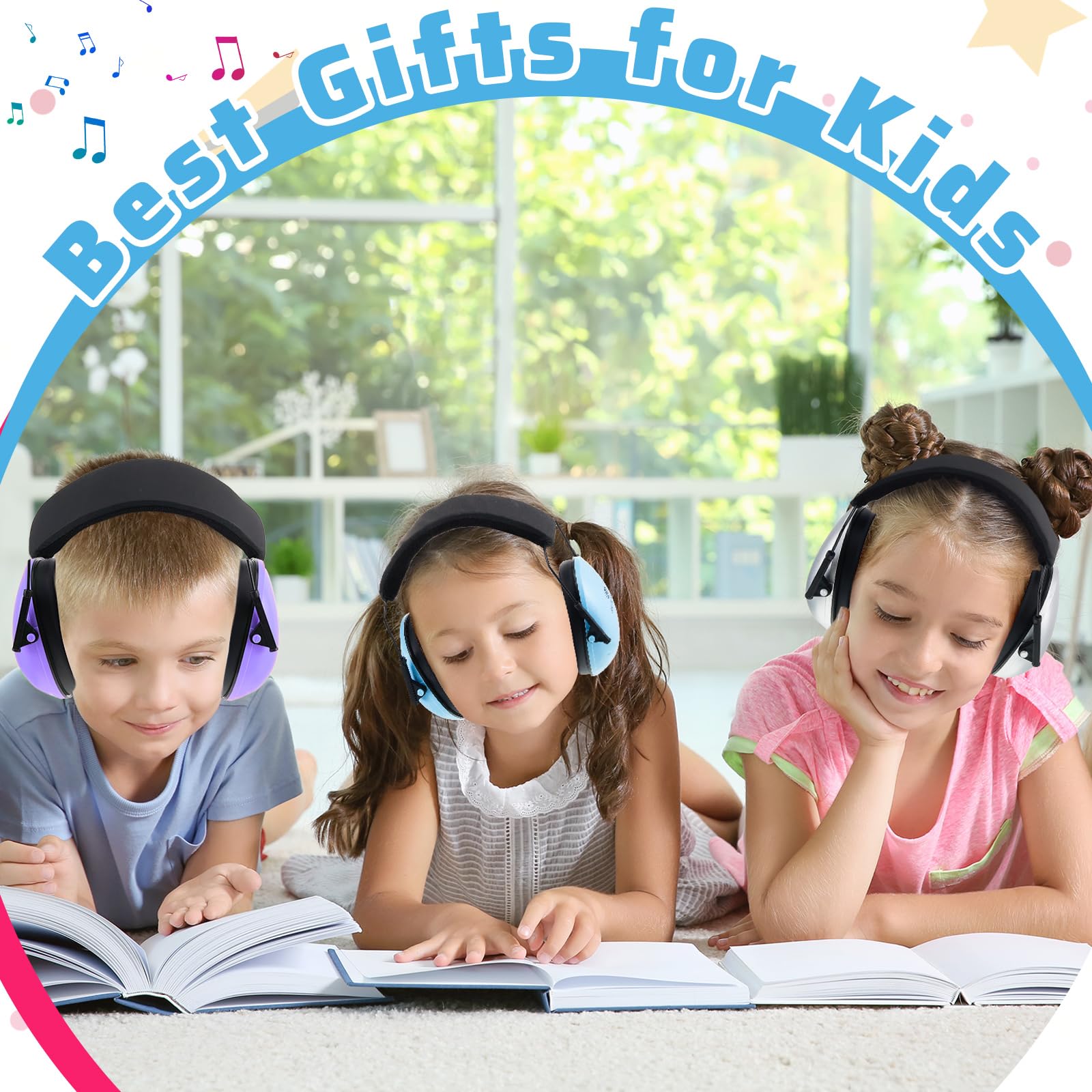 Amylove Auriculares de protección auditiva para niños, reducción de ruido, cancelación de ruido, protección auditiva de 27 dB