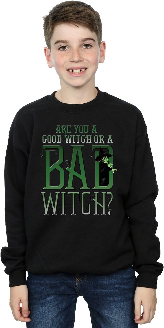Wizard of Oz Boys Good Witch Bad Witch Sweatshirt 7-8 Years Black
