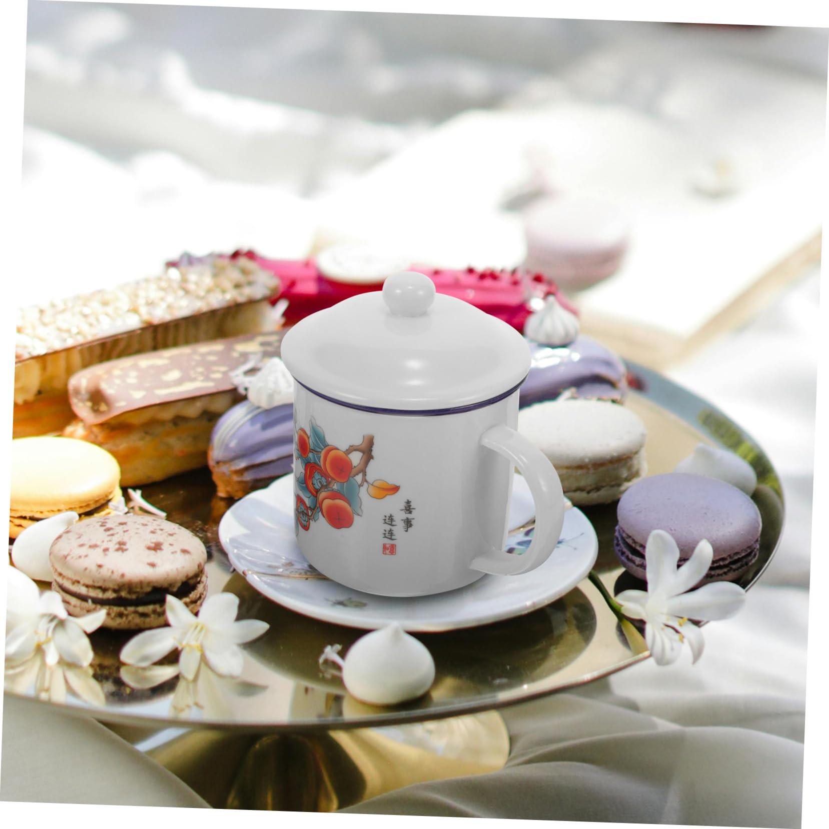 Sosoport 3stücke Retro Emaille Becher Mit Deckel Tragbarer Kaffeebecher Für Outdoor-abenteuer Vielseitig Einsetzbar Für Kaffee Tee Milch Und Mehr Langlebig Und Elegant Als Für Familie