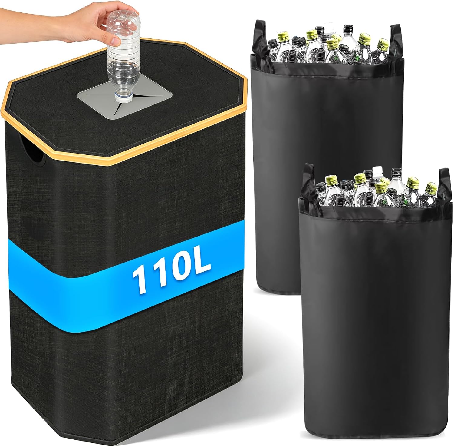 Collecteur de bouteilles KDISHKRA 110L - Poubelle de recyclage