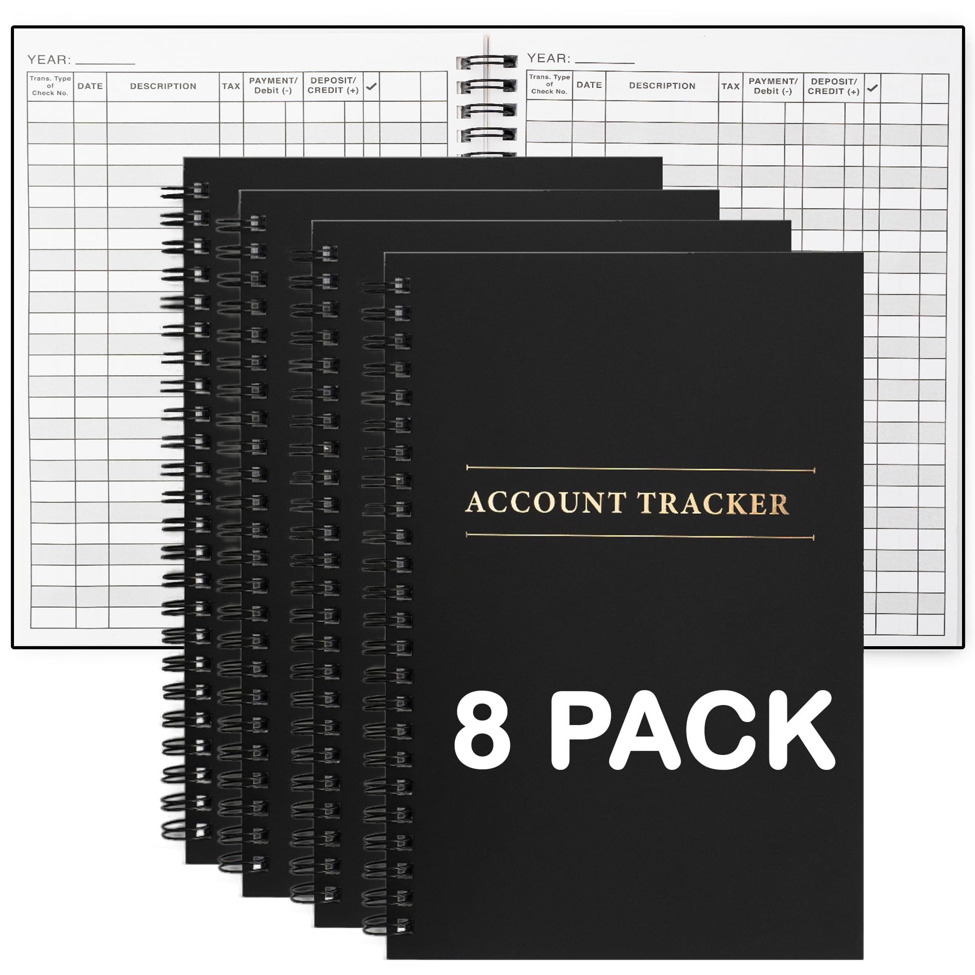 Paquete de 8 cuadernos de registro de gastos, libro de finanzas para seguimiento del presupuesto del hogar, contabilidad de negocios, cuaderno de presupuesto para el hogar, planificador de finanzas