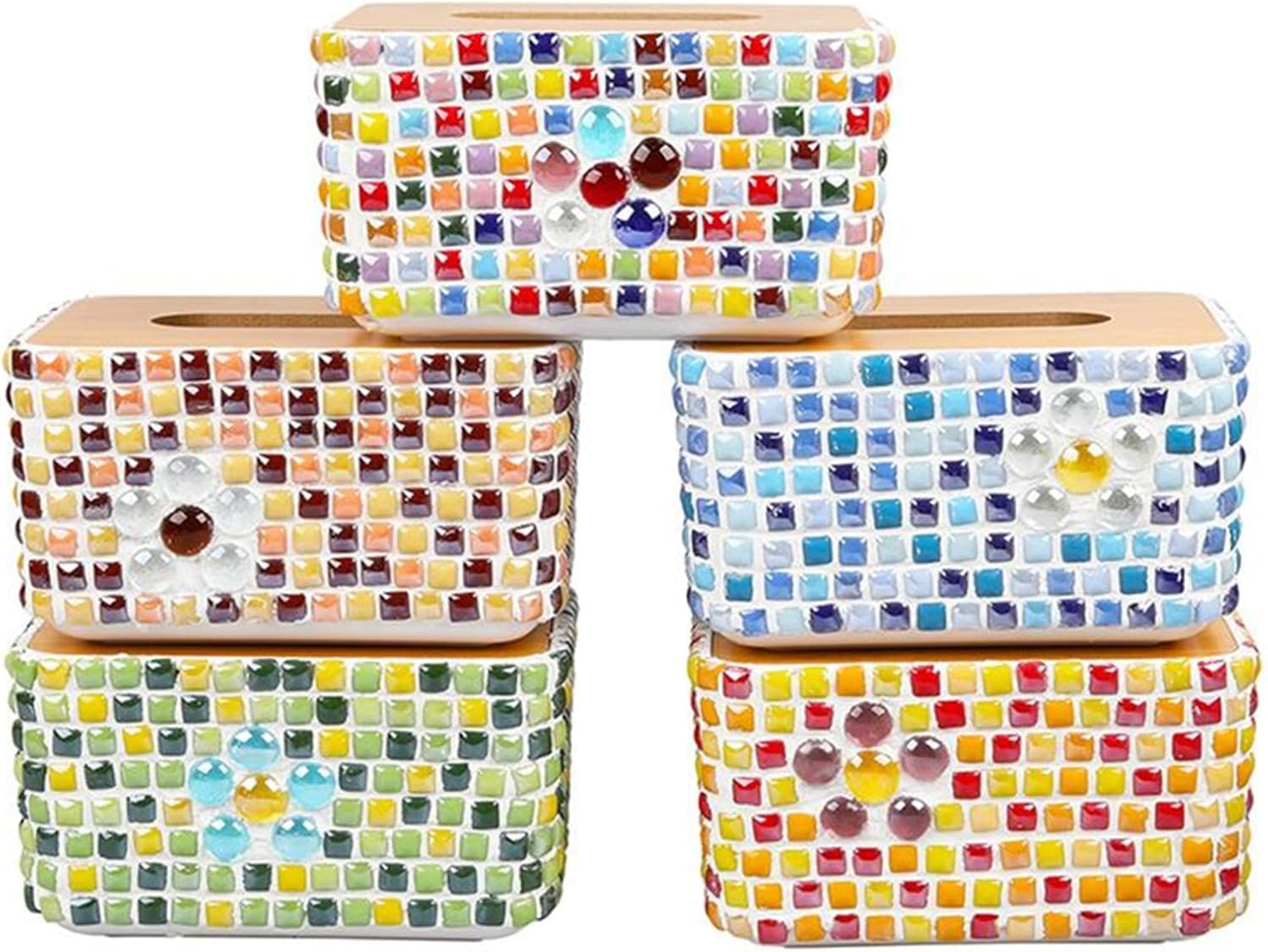 Carreaux Mosaïque Verre 1,2x1,2cm | Lot 500g (env. 260 Pièces) | Non Transparents | Pour DIY Et Déco