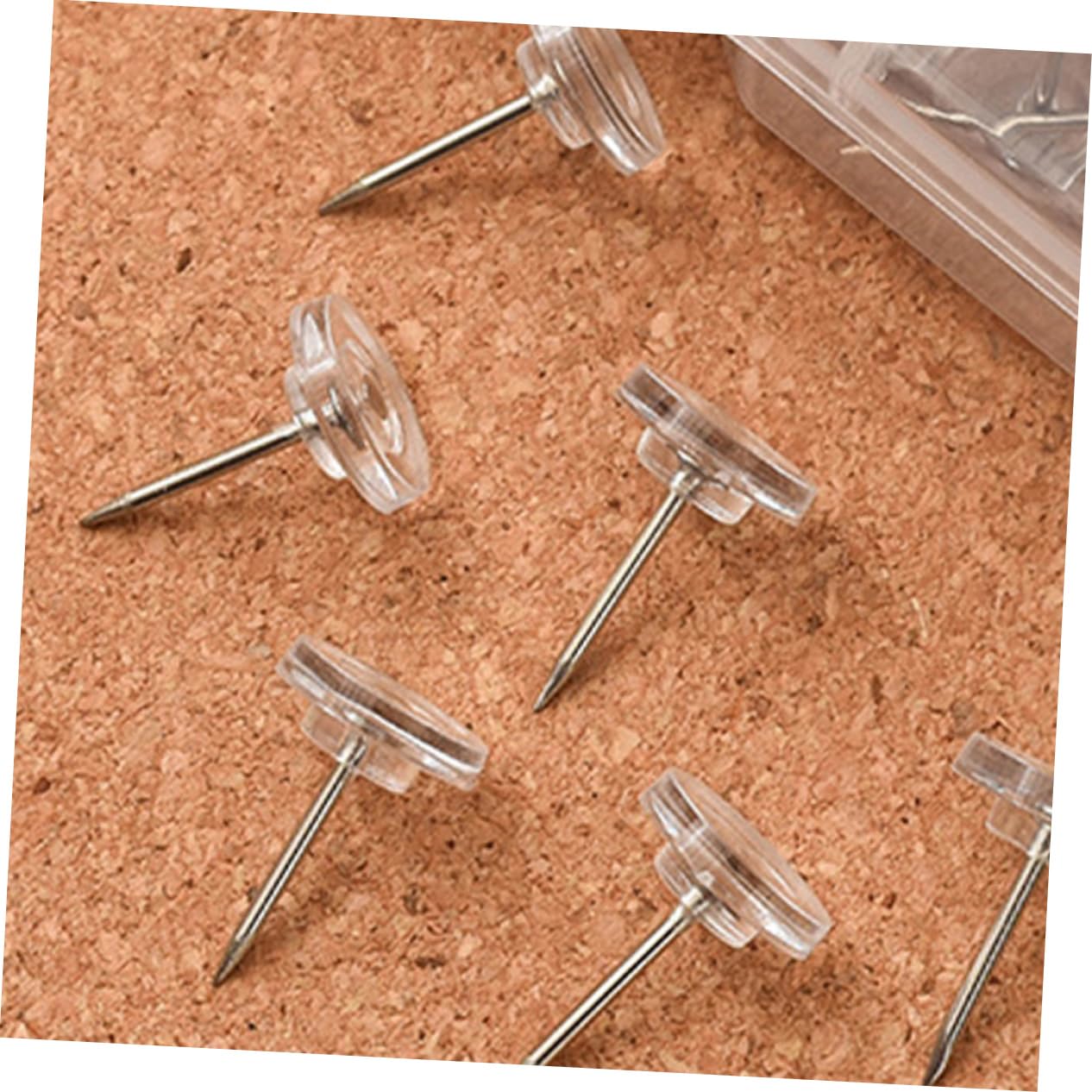 DOITOOL 4 Sätze Pinnwandstecker Runde Druckstifte Für Korkboard Transparente Pinnwandnadeln Für Karten Und Bürobedarf Und Einfach Zu Lagern 200 Stück * 4
