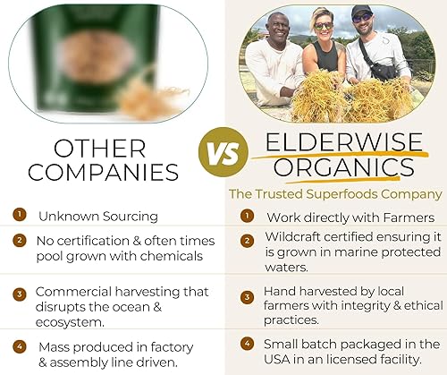 Miniatura 4 de Musgo de mar  WILDCRAFTED  2.5 oz que hace 64 oz de gel  crudo + no transgénico  Sundried  Mineral Rich  Santa Lucía Moss  Dorado