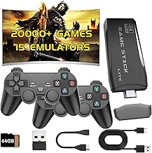 2025 New Retro Gaming Console, Game Stick, Retro Game Console with 20000+ Games & 15 Emulators, 4K HDMI Output, 2.4GHz Controllers for TV Plug and Play