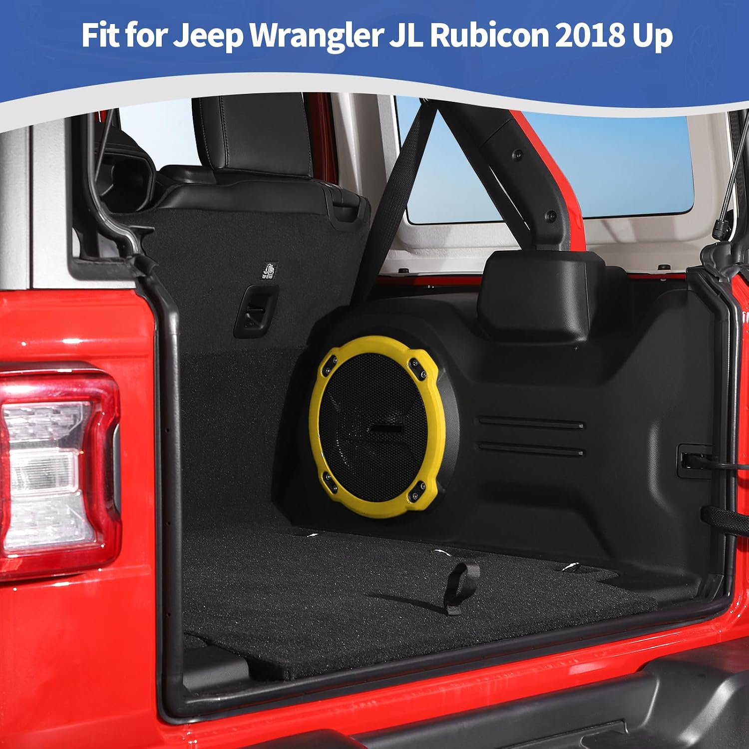 RT-TCZ for Rubicon Trunk Speaker Cover Trim Ring Yellow for Jeep Wrangler JL Rubicon 2018 up Yellow Interior Accessories