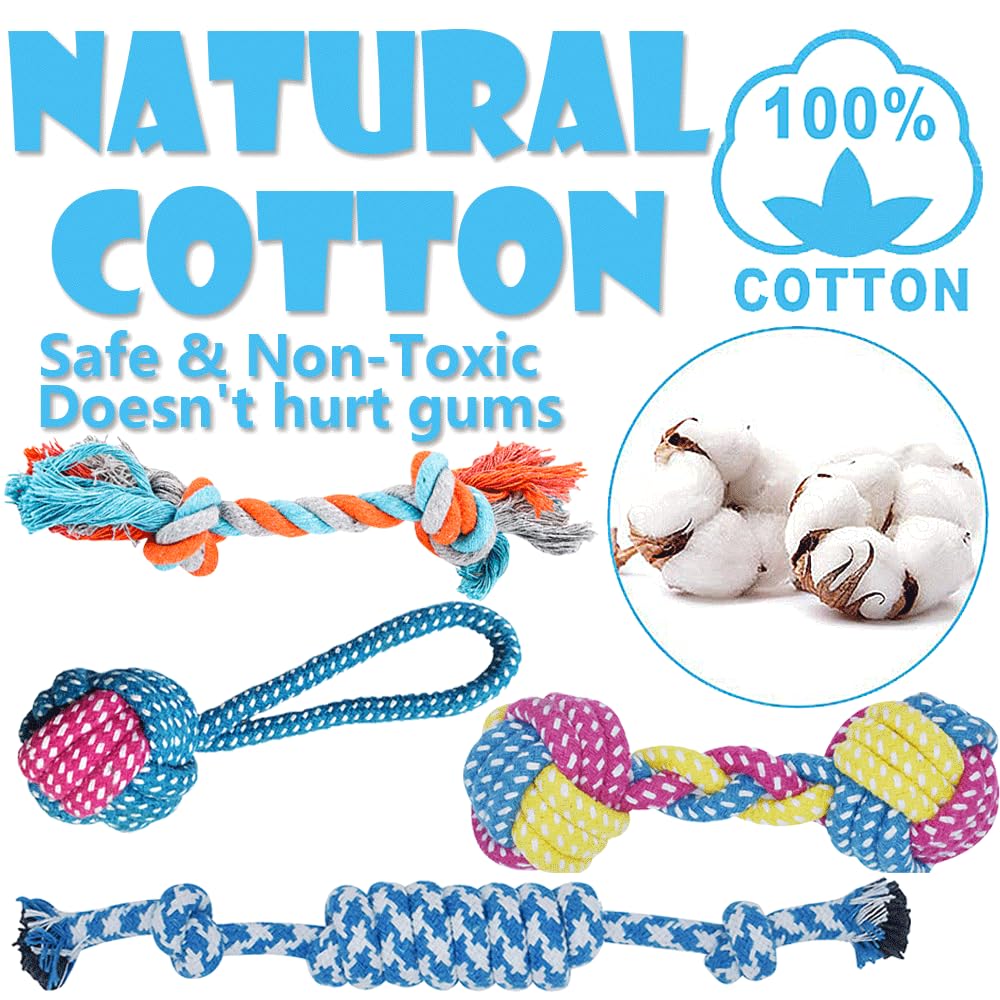 Speedy Panther 7 Pcs Dog Toys for Small Dogs Plush Squeaky Dog Toys, Puppy Chew Teething Toys, Dog Rope Toys Set for Small Medium Dogs - Image 2