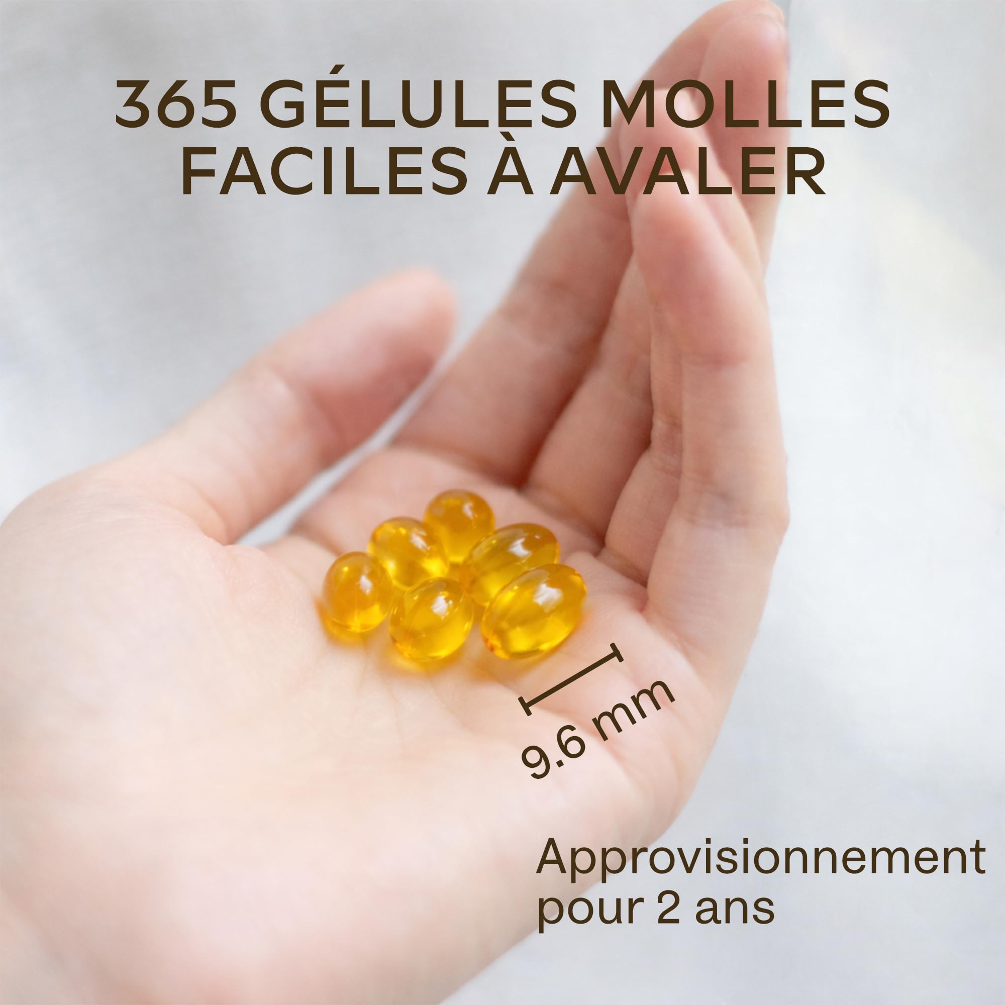 Vitamine D3 4000 UI - Vitamine D avec Huile d’Olive Extra Vierge pour Absorption Optimale - Vitamines sans OGM, sans Gluten et Lactose pour les Fonctions Osseuse, Musculaire, Immunitaire - 365 Gélules