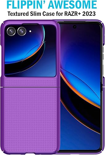Miniatura 2 de Nakedcellphone Funda Para Motorola RAZR+ 2023, Cubierta Protectora Delgada Antihuellas, Textura De Rejilla Para Moto RAZR Plus '23 (RAZR 40 Ultra) -