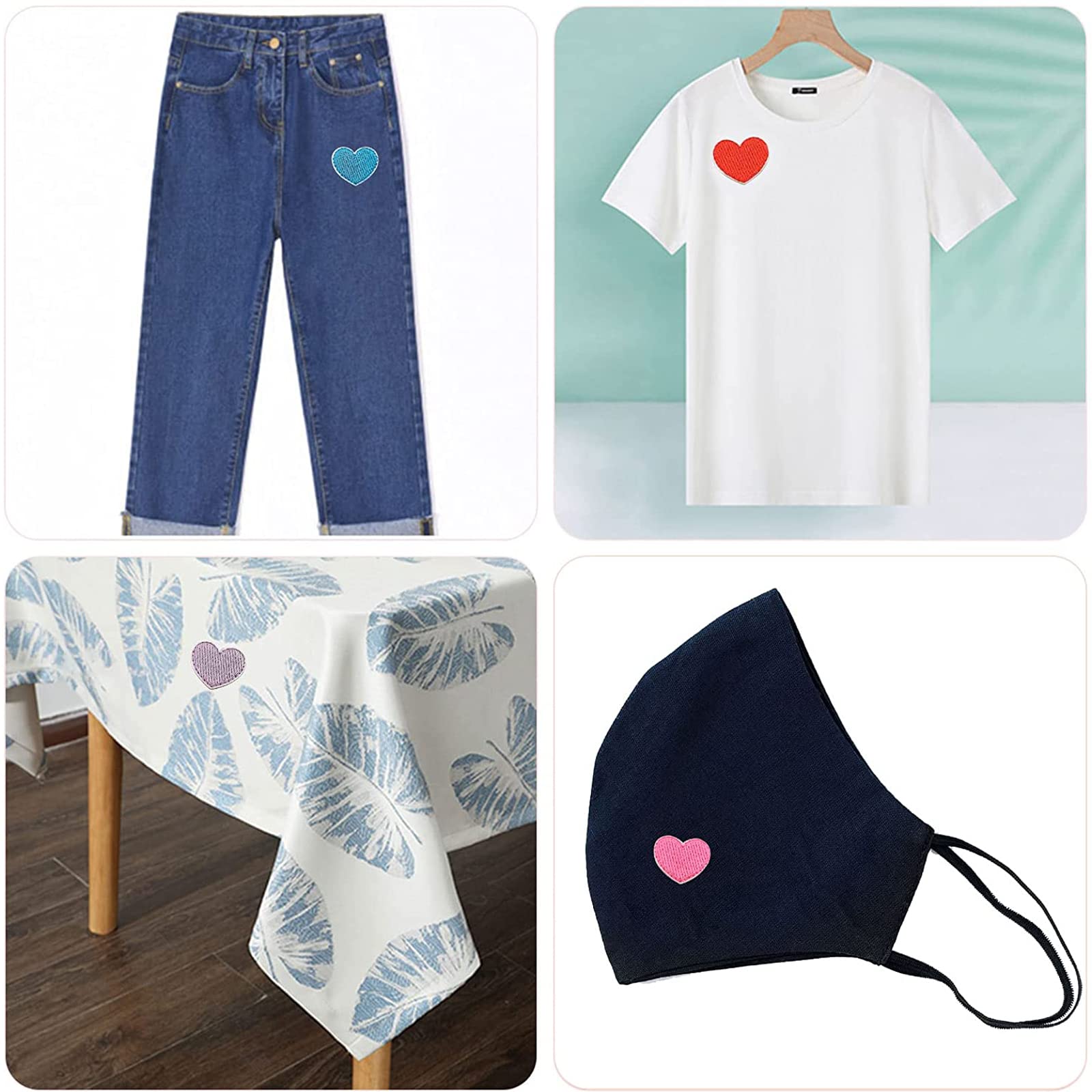 Toppa Ricamata Termoadesiva A Forma Di Cuore, Colore Nero, Ideale Come Regalo Romantico