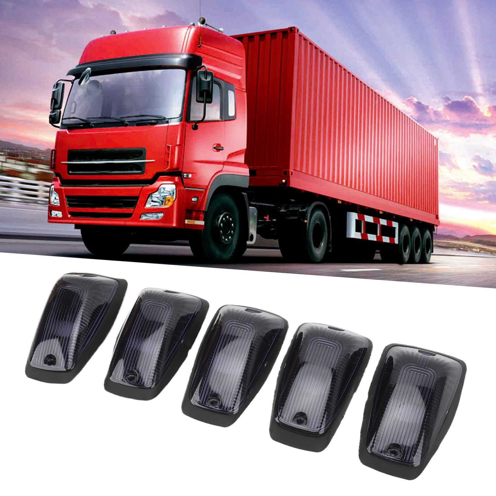 Qiilu Luci Sul Tetto della Cabina 5 Set Luce per Tetto Auto 12V LED Luci D'ingombro Sul Tetto Universali Luci di Ingombro Superiori Luci di Ingombro per SUV Pickup Truck Luce