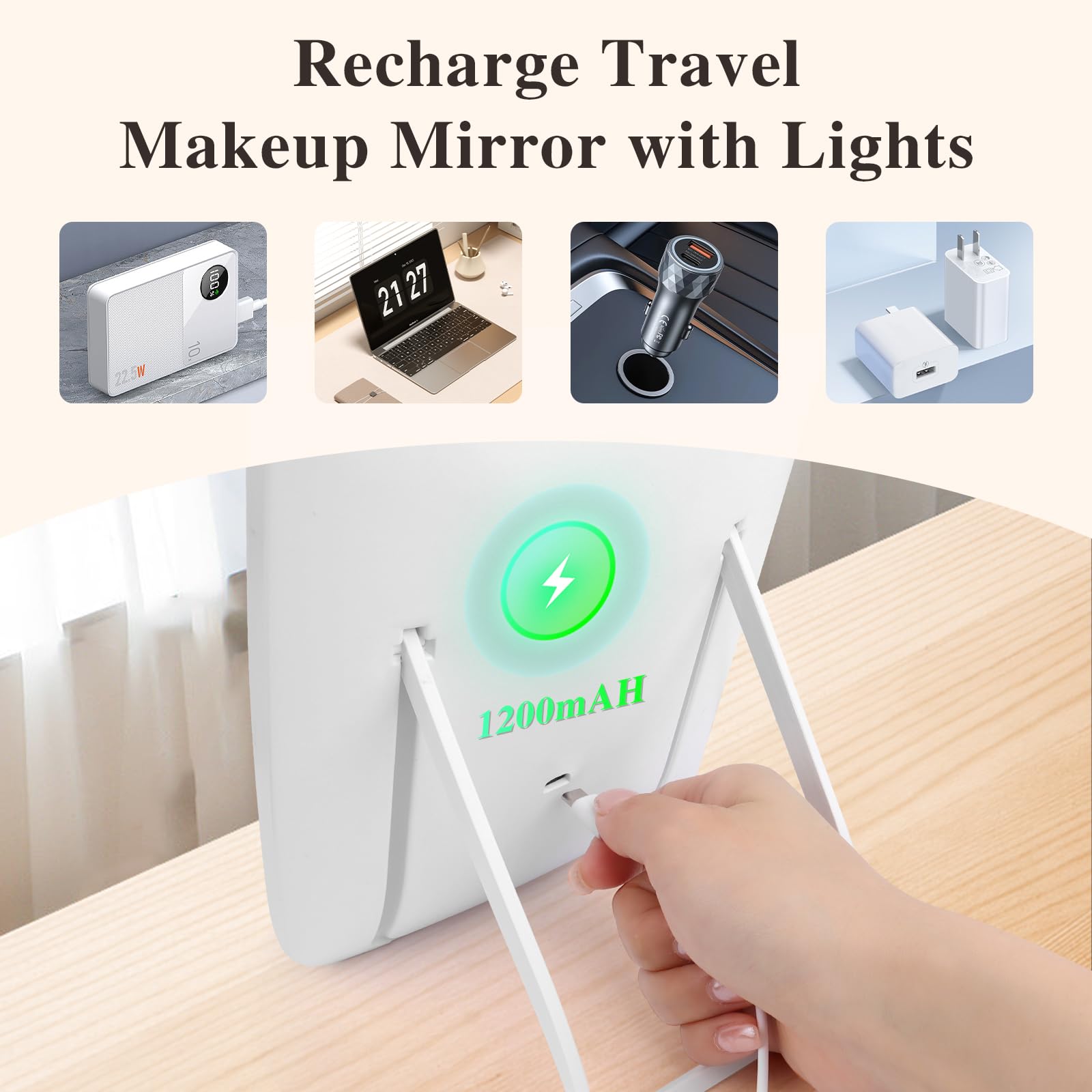 Specchio Da Trucco LED Con Luci 3 Colori - Portatile, Touch Screen E Regolabile | Ideale Per Makeup Preciso - Foto 13