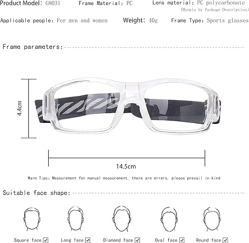Miniatura 2 de Sports Glasses for Adult Protective Eyewear Running Glasses Basketball Football Shock Absorption Adjustable Strap