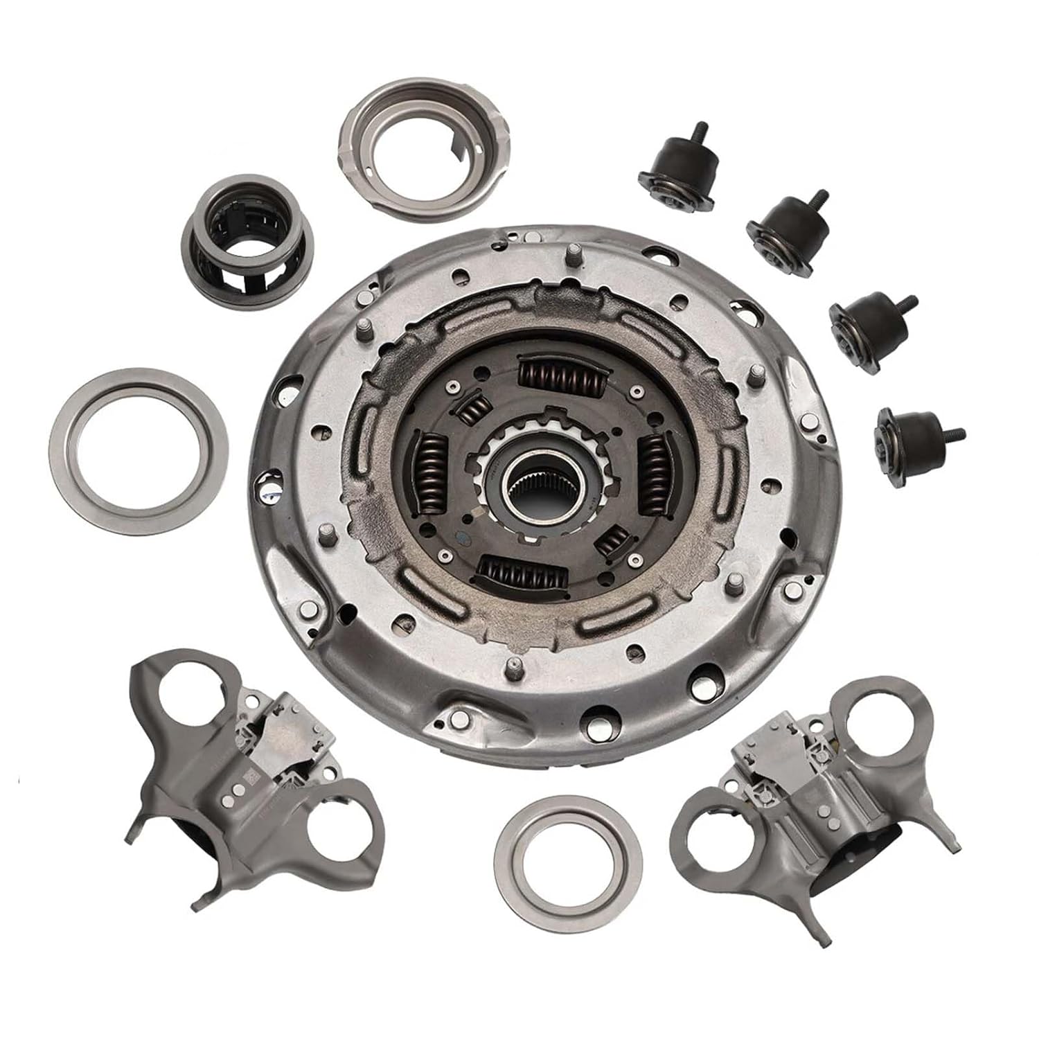 Compatible with 12-19 Ford Focus Fiesta 6DCT250 DPS6 Transmission Clutch W/Fork Bearings Kit with Release Forks Bearing Kit