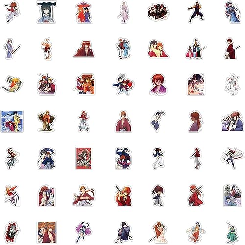 Miniatura 3 de 50 calcomanías impermeables de dibujos animados Rurouni Kenshin para portátil, teléfono celular, botella de agua, patineta, equipaje, parachoques de