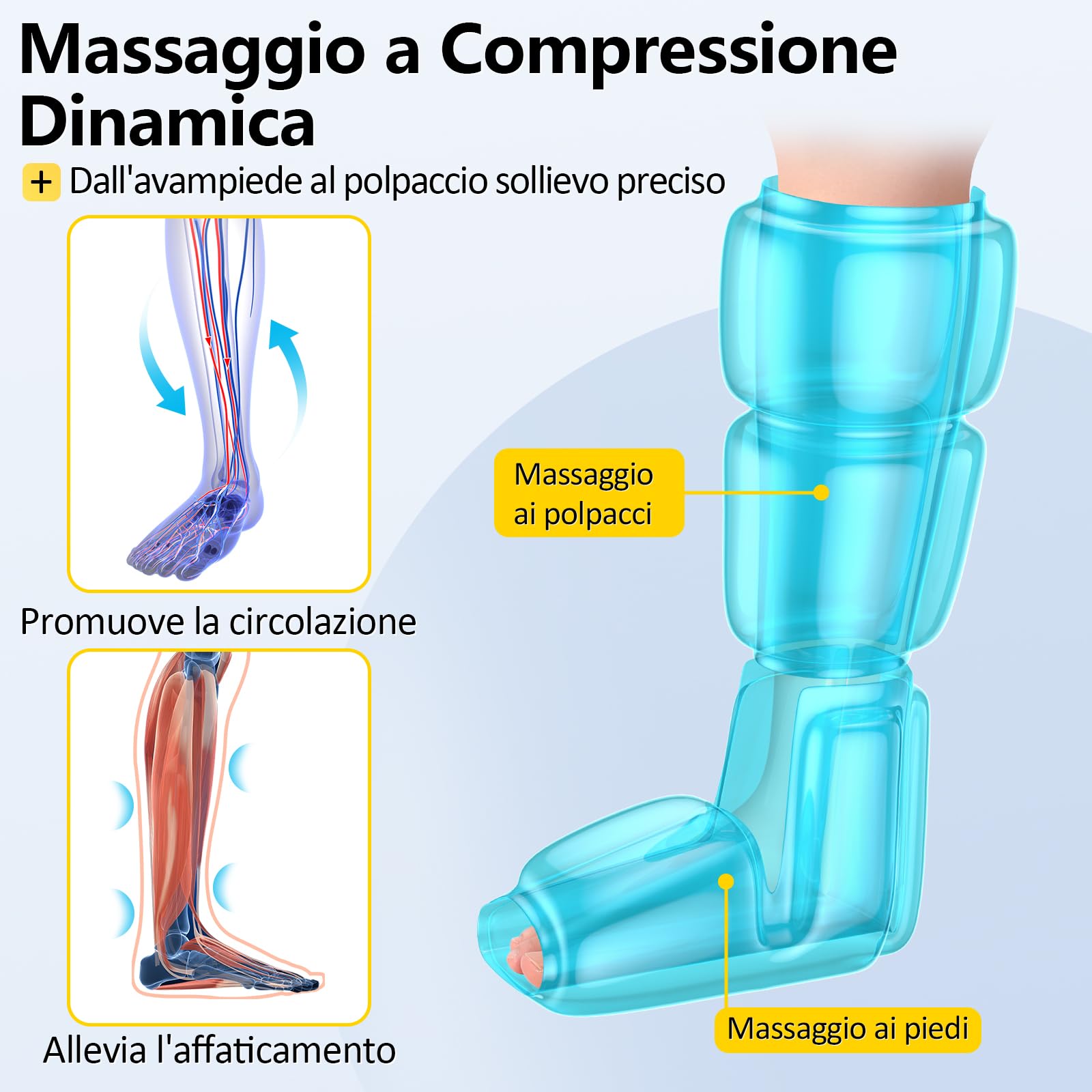 Comfytemp Massaggiatore Wireless per Piedi e Gambe, Allevia la Fatica, con Massaggio Airbag 360°, Per circolazione e rilassamento, App DIY Personalizzabile, Regalo Perfetto per Mamma, Papà e Atleti