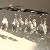 HYBEADS 10pcs 38mm Crystal Suncatcher, Hanging Clear Teardrops Crystals Chandelier Parts Prisms Pendants with Hook for Windows Lamp Christmas Tree Decorations Home Decor