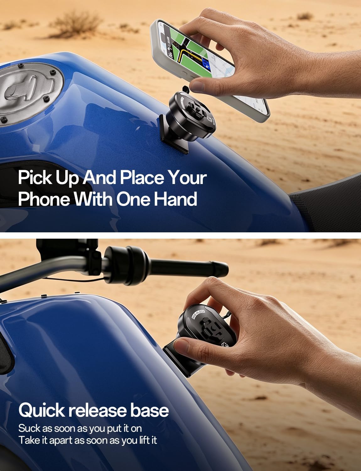 Kewig Magnetic 4-Lock‌ Phone Mount for Motorcycle Fuel Tank Golf Cart Gym image 2