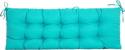 Miniatura 1 de ARTPLAN Cojín de banco para exteriores para muebles de patio, cojín de sofá biplaza copetudo para silla de banco de mimbre de metal de madera, 48 x