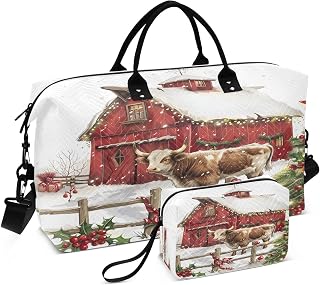CEBUGI Highland Cow Quilted Duffle Bag for Women Large Carry On Travel Weekend Bag Hospital Bags for Labor and Delivery
