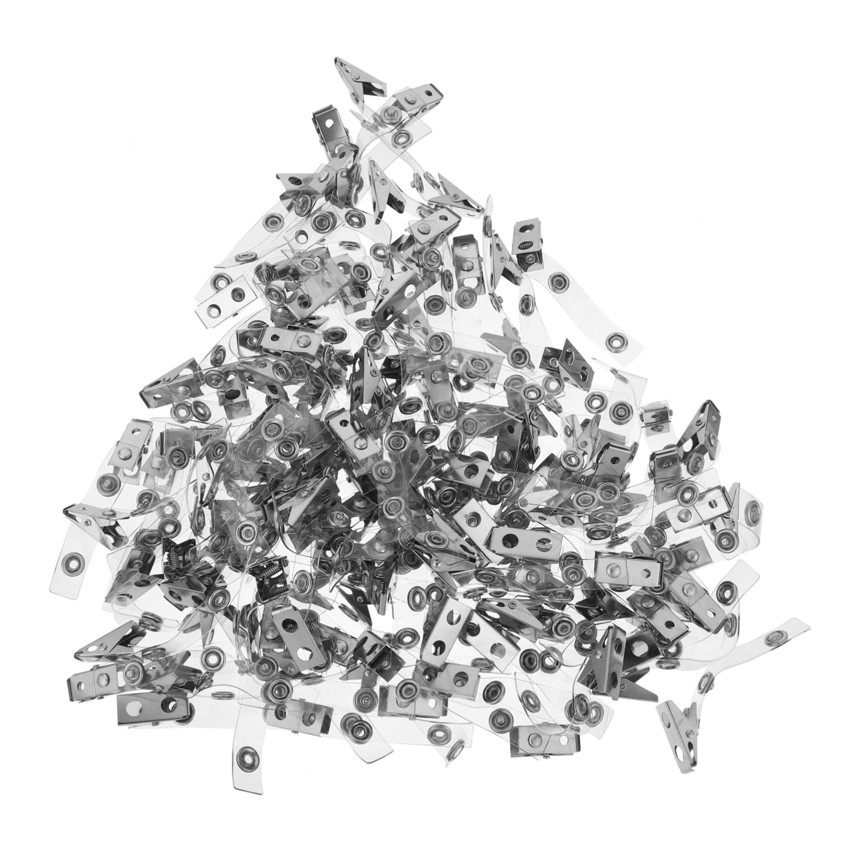 Homoyoyo 120pezzi Clip Badge in Metallo con Cinghie in Plastico per Badge e Carte d Identità per Ufficio e Scuola