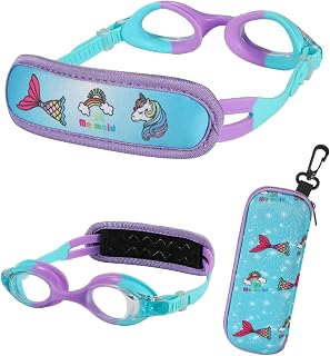 Kids Swim Goggles Age 2-6, Toddler Goggles No Hair Pull,Child Goggles Padded HeadBand